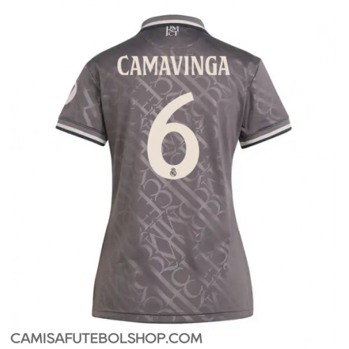 Camisa de time de futebol Real Madrid Eduardo Camavinga #6 Replicas 3º Equipamento Feminina 2024-25 Manga Curta